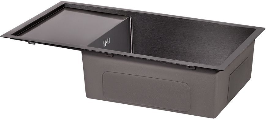 Кухонна мийка інтегрована QTAP D7844BL PVD 3,0/1,2 мм Black - QTD7844BLPVD12