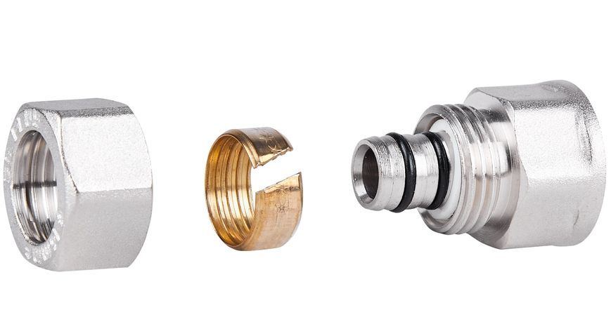 Муфта обтискна SD Plus 16х1/2" ВР перехідна пряма розбірна латунь SD153W1615