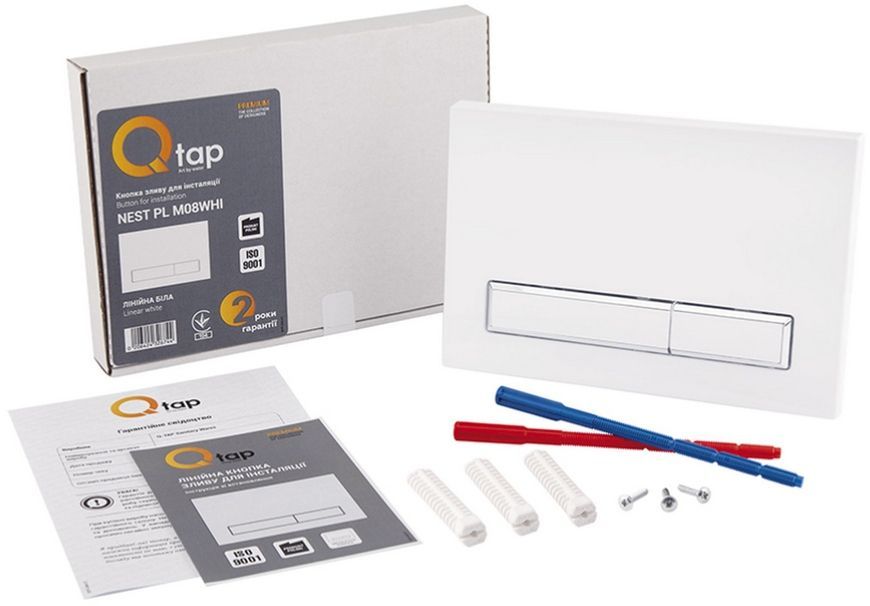 Набор QTAP инсталляция 3 в 1 Nest QT0133M425 с панелью смыва линейной QT0111M08V1384W + унитаз с сиденьем Jay QT07335176W - QT07335176W0133M425M08V1384W