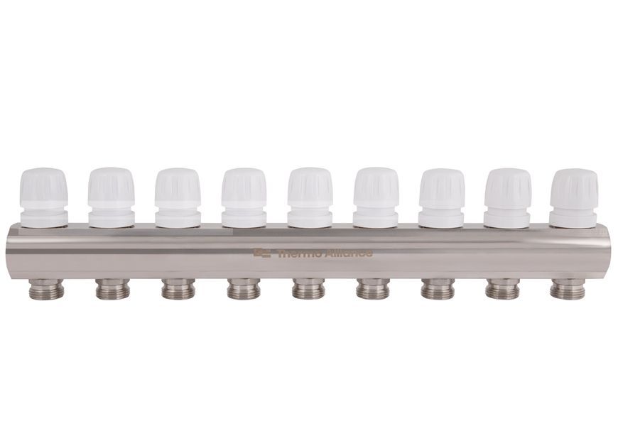 Коллектор с расходомерами Thermo Alliance Standart 1" 9 выходов 3/4" SD235W9 латунь - SD235W9