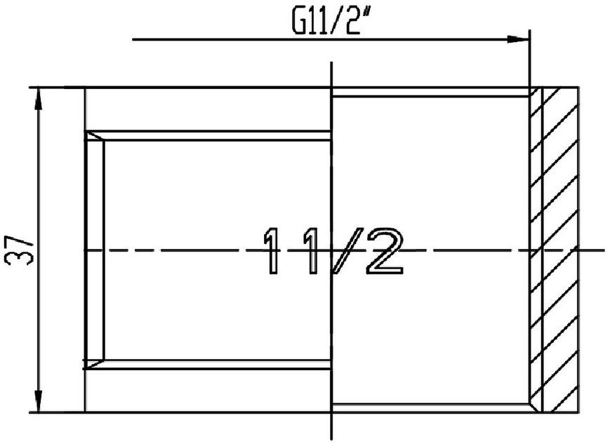 Муфта латунна SD Forte 1 1/2"х1 1/2" рівнопрохідна нікельована SF35640