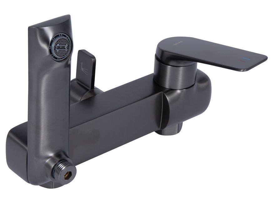 Душова система Qtap Vlasta New з поворотним виливом Gunmetal Black PVD QTVLA111GMB45651 - QTVLA111GMB45651