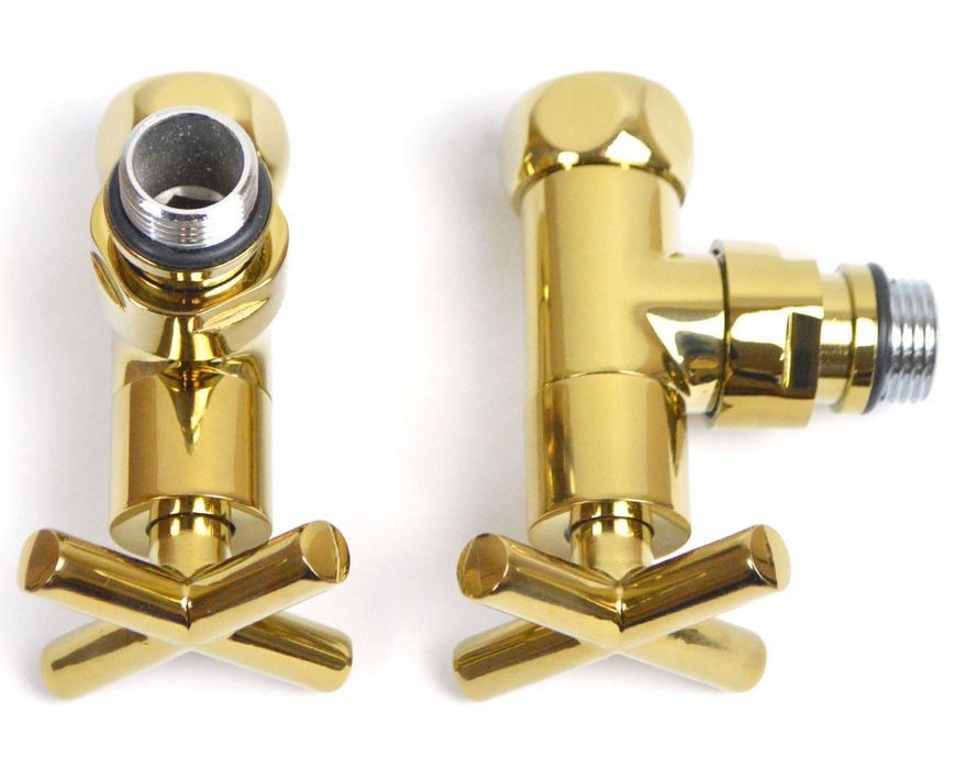 Кран для рушникосушарки кутовий NAVIN Преміум золото 3/4"х1/2" 2 шт. 21-431530-4704 - 21-431530-4704