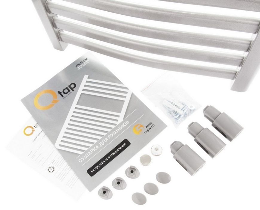 Рушникосушарка водяна QTAP Dias (SIL) P15 800x500 HY сіра - QTDIASSILP15800500HY