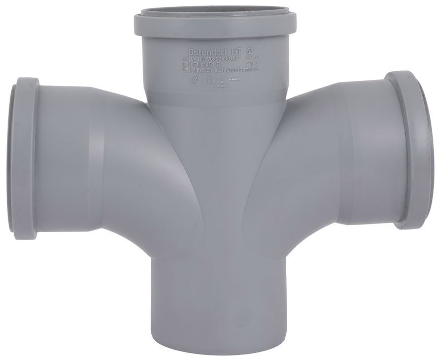 Хрестовина каналізаційна Ostendorf-OSMA HT-System PLUS d90/90/90/90&times;87&deg; SD00057492