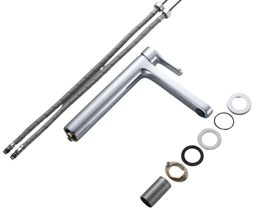 Змішувач латунний для раковини  високий Lidz Astra 001FH Chrome (k35) LDAST001FHCRM48090 - LDAST001FHCRM48090