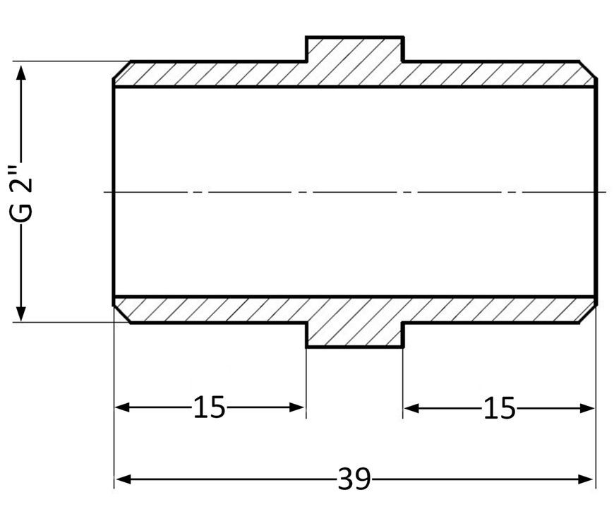 Ниппель латунный Thermo Alliance Standart 2"х2" НР равнопроходный (желт.) SD4075050