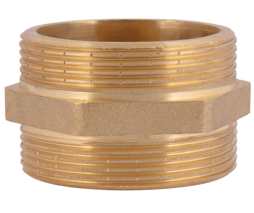 Ниппель латунный Thermo Alliance Standart 2"х2" НР равнопроходный (желт.) SD4075050