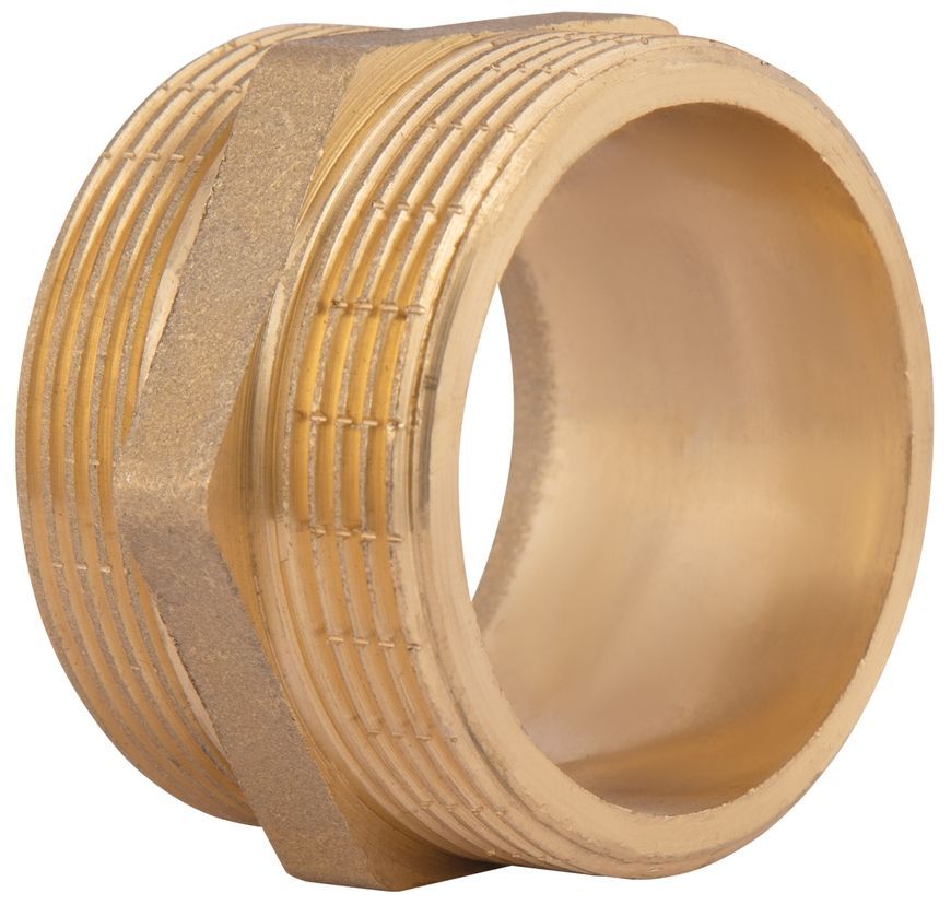 Ниппель латунный Thermo Alliance Standart 2"х2" НР равнопроходный (желт.) SD4075050