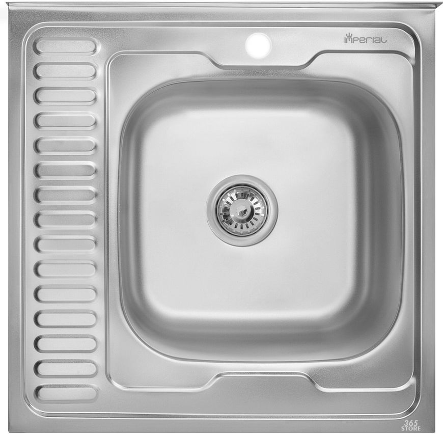 Кухонна мийка IMPERIAL 6060-R Satin 0,8 мм (IMP6060RSAT) - IMP6060RSAT