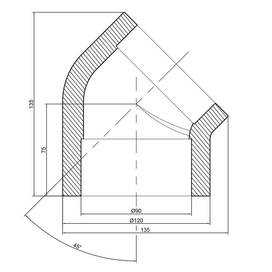 Уголок PPR THERMO ALLIANCE 90, 45&deg; - DSE108