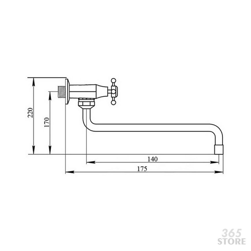 Кран на одну воду для кухонной мойки TOUCH-Z Smes 270 - TZSME270
