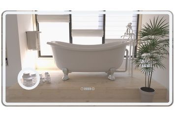 Дзеркало QTAP Crow 1200х700 LED-підсвічування, годинник, лінза, сенсорний вимикач QT0578141670120W