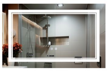 Дзеркало Qtap Cardinal 800х1000 прямокутне з LED-підсвічуванням Touch, з антизапотіванням, з димером, рег. темп. кольору (3000-6500K) QT0478C10080