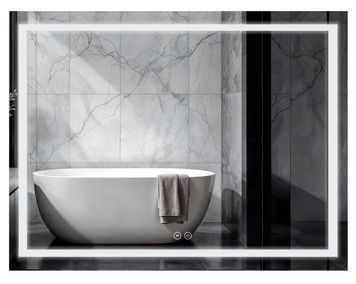 Дзеркало Qtap Mideya MI1 700х500 прямокутне, з LED-підсвіткою Touch, антизапотіванням, димером, рег. яскравості QT2078NCF7050W