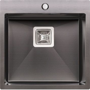 Кухонная мойка интегрированная QTAP DK5050BL PVD 2,7/1,0 мм Black - QTDK5050BLPVD2710