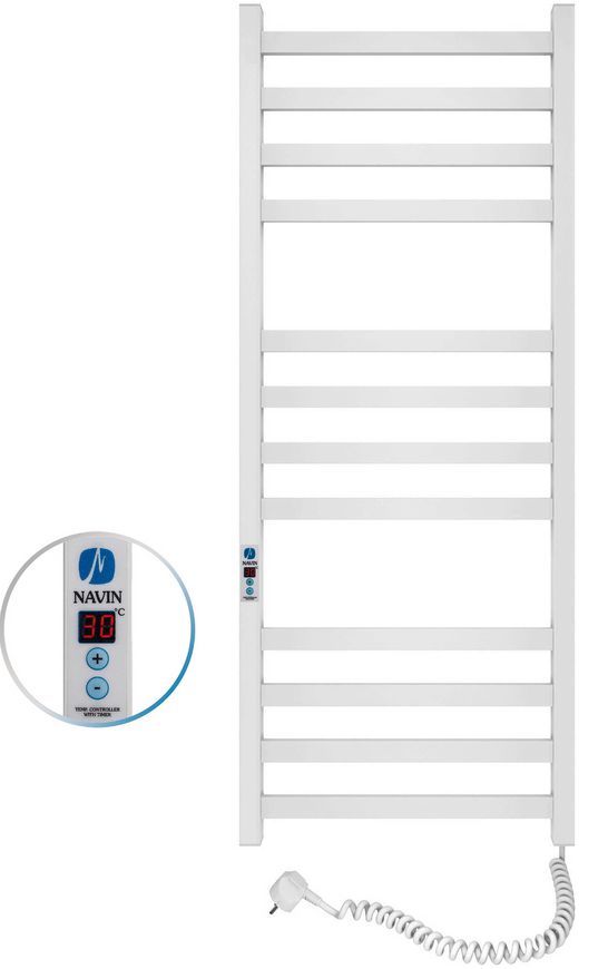 Рушникосушарка електрична NAVIN Авангард 480х1200 Digital таймер регулятор права біла 12-028052-4812 - 12-028052-4812