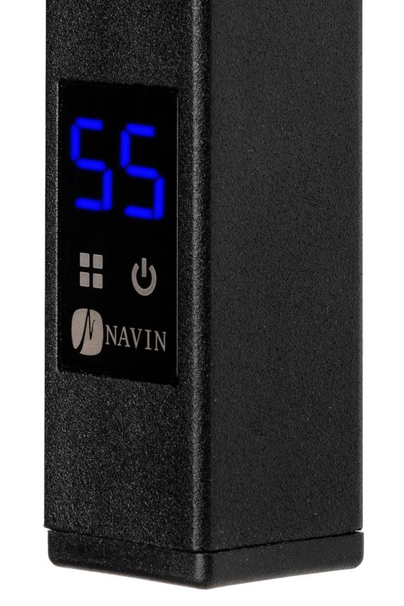 Рушникосушарка електрична NAVIN Грандіс Sensor таймер регулятор 480х1200 ліва 12-208153-4812 чорний муар - 12-208153-4812
