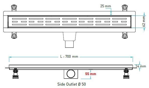 Трап VALTEMO Starline Base з комбінованим затвором 700 мм - VLD-562325