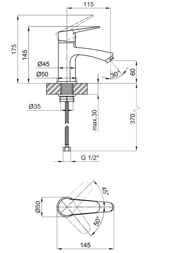 Змішувач для умивальника Lidz Nicole 001F (k35) Chrome LDNIC001FCRM21880 - LDNIC001FCRM21880