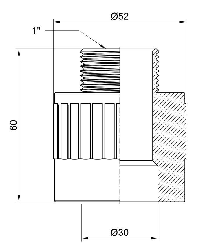 Муфта PPR ALFA PLAST 32х1" НР - APMTCX321XX
