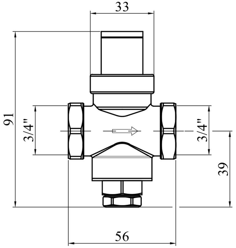 Редуктор давления Karro KR80837/2 3/4" ВР никелированный, латунь CV009599 - KR80837/2