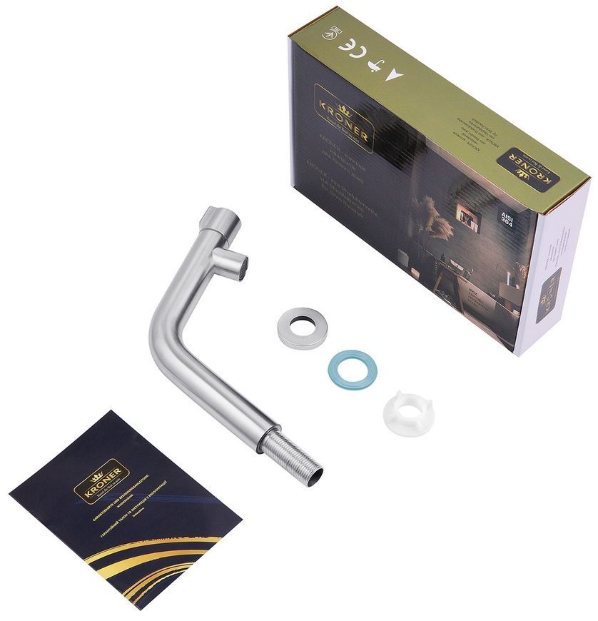 Кран на одну воду Kroner KRP Edelstahl Klassisch-ESG097 нержавеющая сталь CV022971 - Klassisch-ESG097