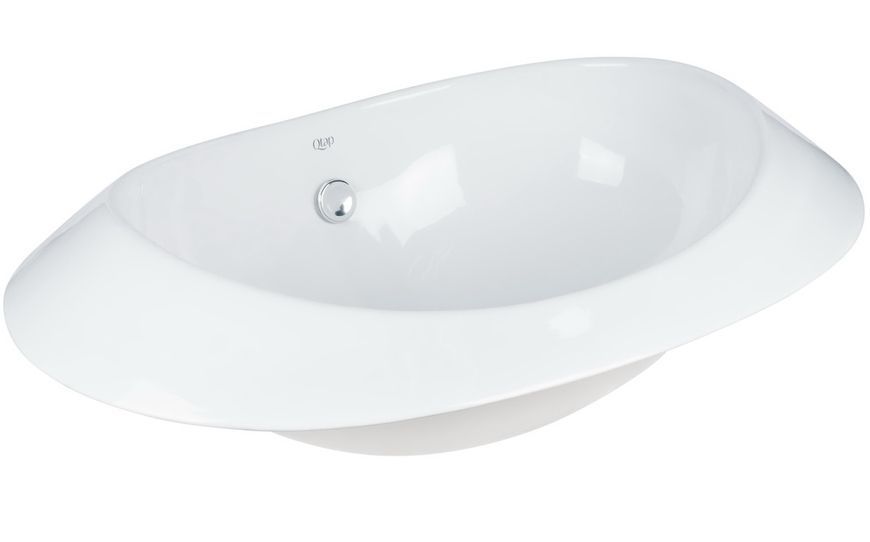 Раковина QTAP Leo 660x425x250 White с донным клапаном QT11114032W - QT11114032W