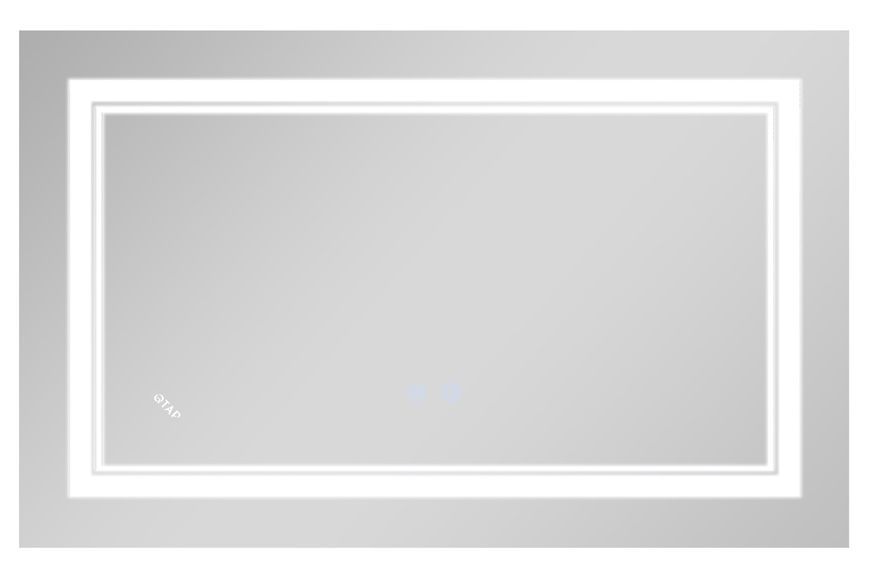 Дзеркало Qtap Cardinal 800х1000 прямокутне з LED-підсвічуванням Touch, з антизапотіванням, з димером, рег. темп. кольору (3000-6500K) QT0478C10080