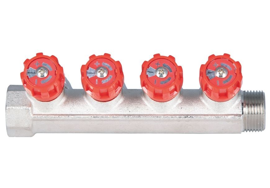 Коллектор SD PLUS 3/4" 4 выхода латунь SD230W4