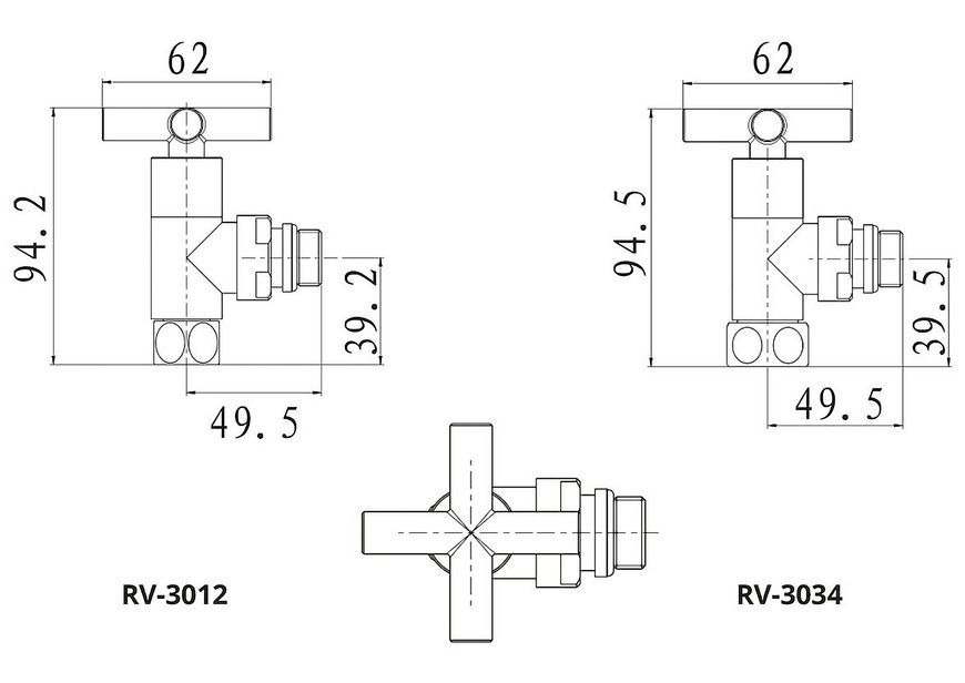 Кран для полотенцесушителя угловой NAVIN Raftec Premium черный муар 1/2"х1/2", 2 шт. 25-231430-3012 - 25-231430-3012