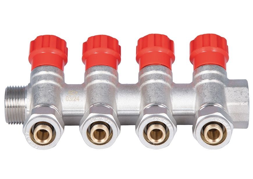 Коллектор SD PLUS 3/4" 4 выхода латунь SD230W4
