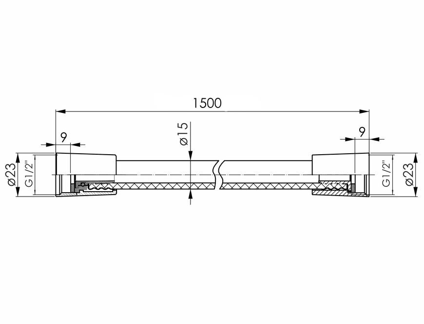 Шланг для душу Imprese PVC, 1500 мм, anti-twist f03600101AD хром - f03600101AD