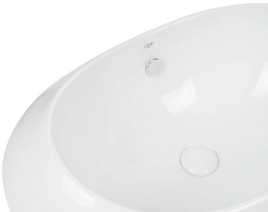 Раковина QTAP Leo 660x425x250 White с донным клапаном QT11114032W - QT11114032W