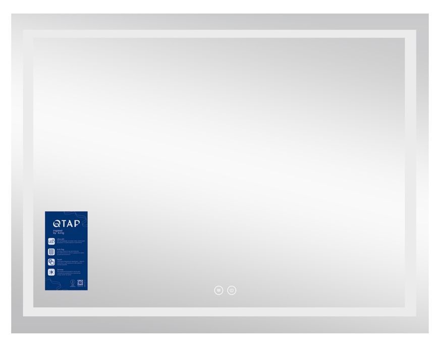 Дзеркало Qtap Mideya MI1 700х500 прямокутне, з LED-підсвіткою Touch, антизапотіванням, димером, рег. яскравості QT2078NCF7050W