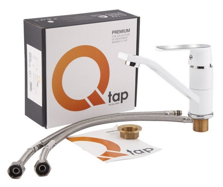 Кухонный смеситель QTAP Fresh WCR 003М QTFREWCR003M белый/хром - QTFREWCR003M