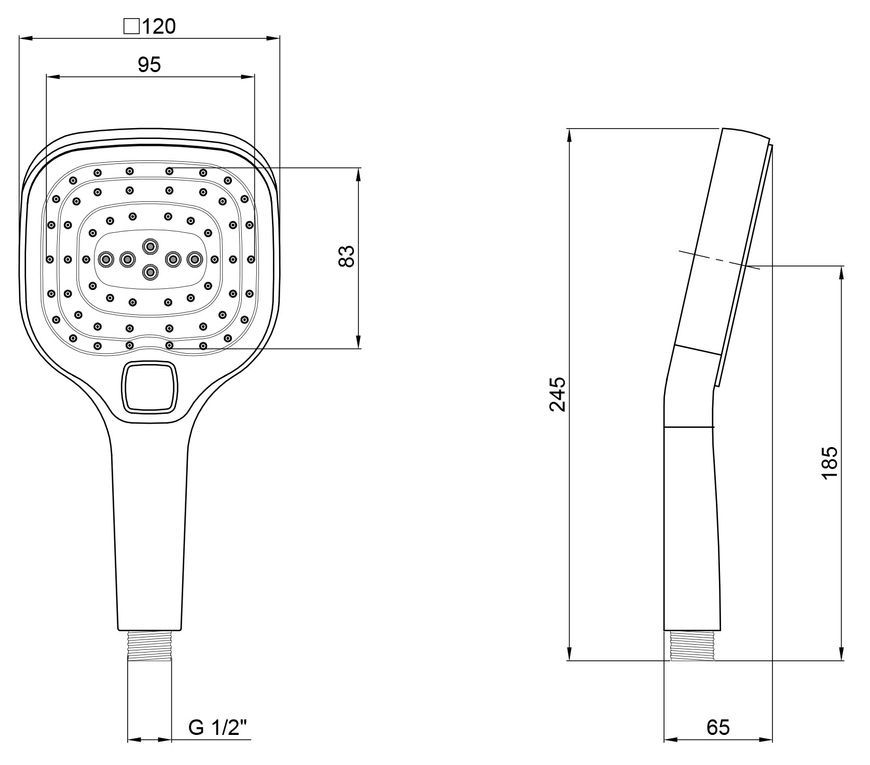 Лійка для ручного душу QTAP Rucni A120N3KCW - QTHLA120N3KCW