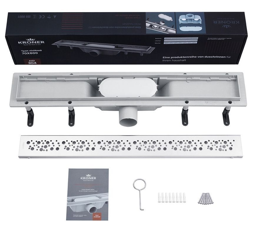 Трап лінійний Kroner KRP Harz M60 Muster 600 мм сухий затвор M60Muster CV029585 - M60Muster