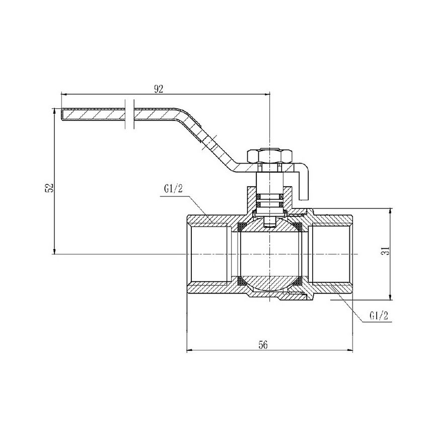 Кран кульовий SD FORTE 1/2" ВР для води (ручка) SF600W15 - SF600W15