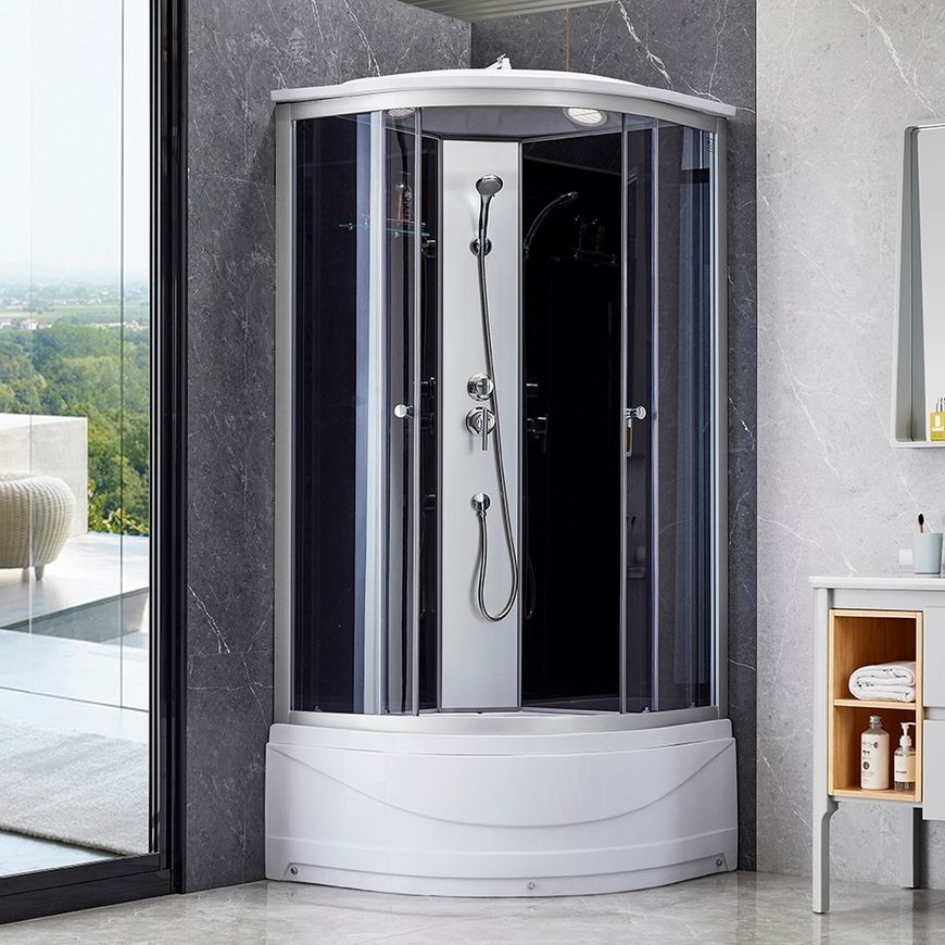 Душовий бокс LIDZ TANI 90x90, високий, скло тоноване 4 мм + стінки BLA - LTSB9090SATHIGHGR