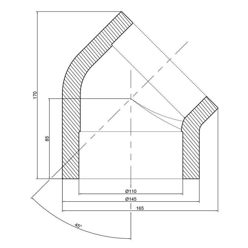 Уголок PPR THERMO ALLIANCE 110, 45&deg; - DSE109