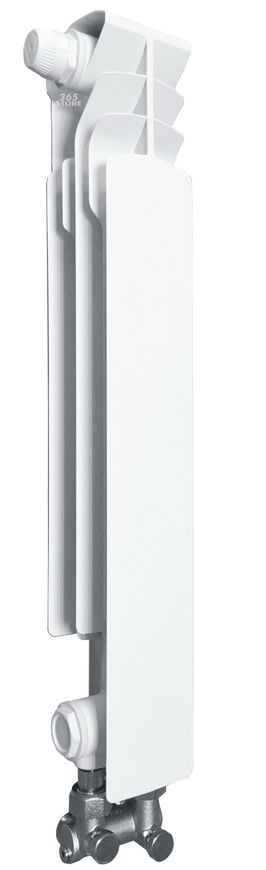 Радиатор алюминиевый ARMATURA G500 F/D/1, левая секция (нижнее угловое подключение) - 878-152-44