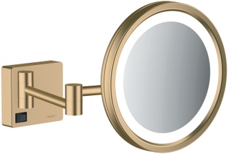 Зеркало для бритья (косметическое) HANSGROHE AddStoris с LED подсветкой Brushed Bronze 41790140 бронза - 41790140