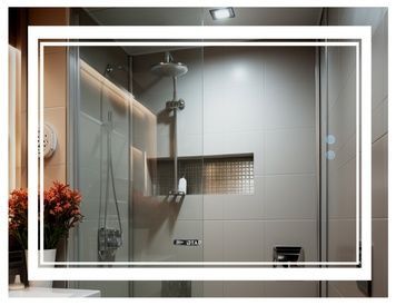 Дзеркало Qtap Cardinal 800х1200 прямокутне з LED-підсвічуванням Touch, з антизапотіванням, з димером, рег. темп. кольору (3000-6500K) QT0478C12080