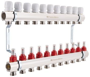 Колектор з витратомірами Thermo Alliance Standart 1" 11 виходів 3/4" SD235W11 латунь - SD235W11