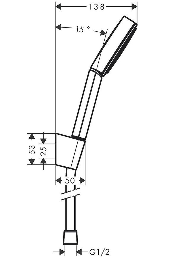 Ручной душ HANSGROHE Pulsify S 105 1jet с душевым шлангом 125 см Matt White 24301700 белый матовый - 24301700