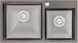 Кухонная мойка двойная интегрированная QTAP S7843BL PVD 2,7/1,0 мм Black - QTS7843BRPVD10 - 1