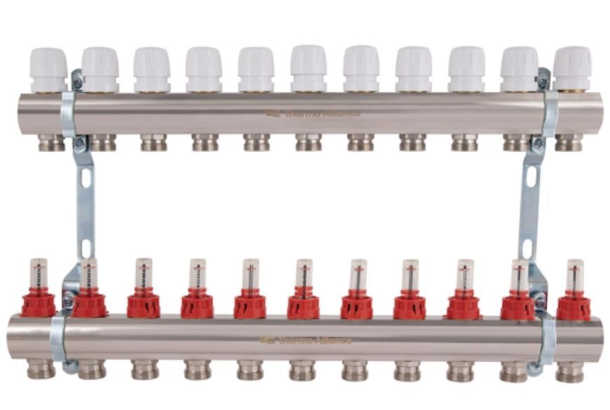 Колектор з витратомірами Thermo Alliance Standart 1" 11 виходів 3/4" SD235W11 латунь - SD235W11