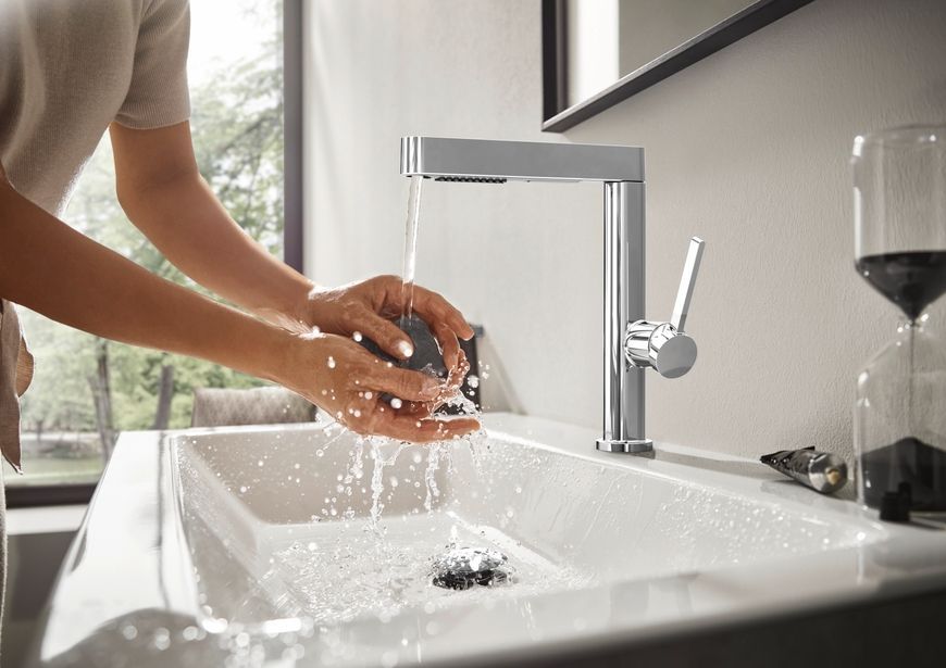 Смеситель для раковины HANSGROHE Finoris 230 2jet выдвижной излив Chrome 76063000 хром с д/к push-open - 76063000
