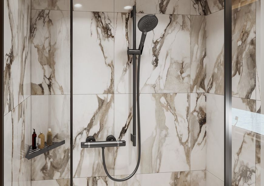 Ручний душ HANSGROHE Raindance Select S 120 3jet EcoSmart 9 l/min Brushed Black Chrome 26531340 чорний хром - 26531340
